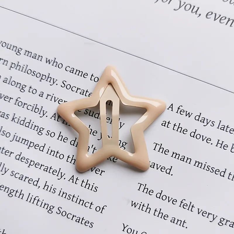 10pcs Colorful Star BB Hair Clips Girls Y2K Cute Star Barrettes Women Simple Metal Snap Clip Headdress Hair Jewelry Accessories