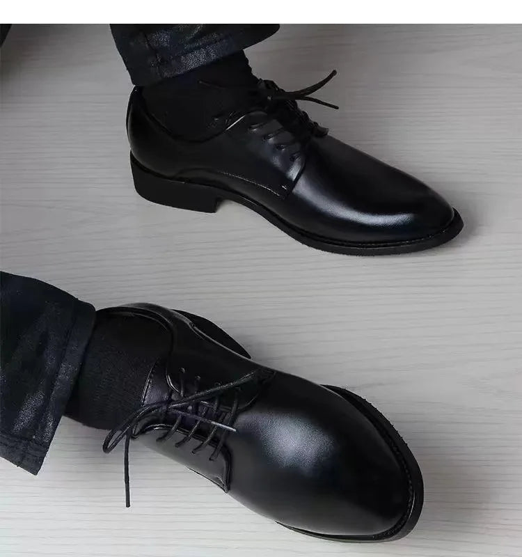 Spring and Autumn British Casual Business Formal Leather Shoes Men Shoes Heightening Single Shoes Shoes Casual Shoes Suit - Clikcy