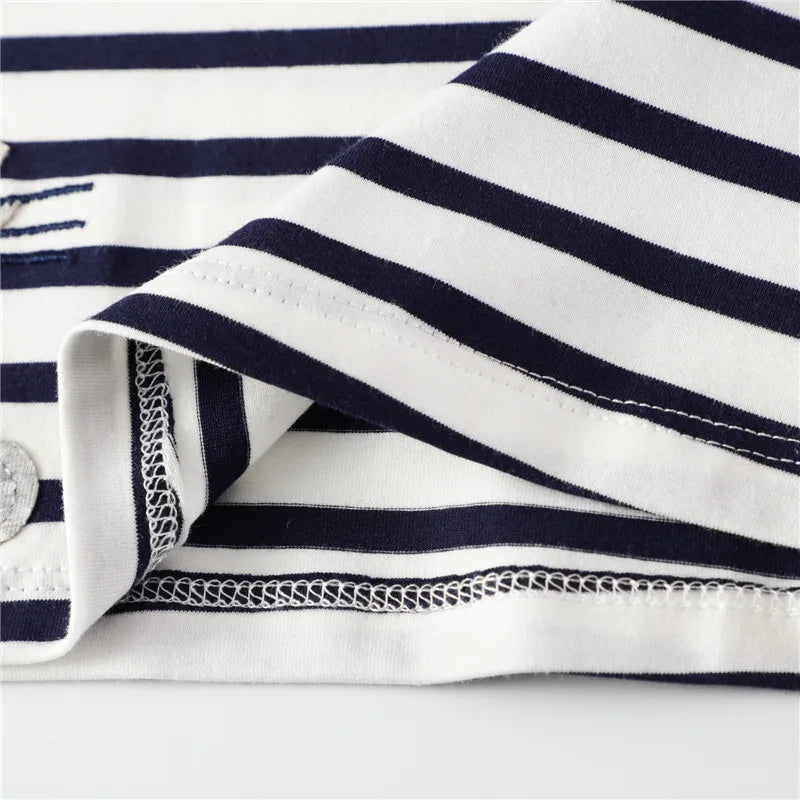 Jumping Meters 2-8T School Princess Girls Dresses Animals Applique Summer Short Sleeve Baby Clothes Birthday Frocks Costume - Clikcy