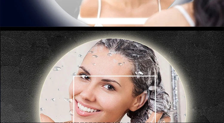 40/50/60CM Round Smart Hotel Bedroom Defogging Decorative Mirror LED Bathroom Mirror 3 Color Adjustable Backlight With - Clikcy