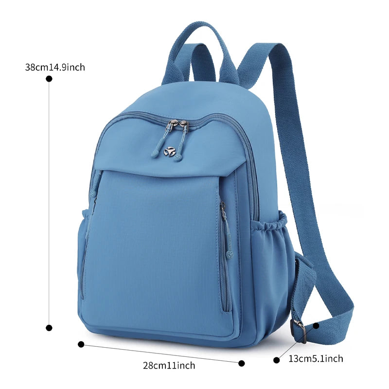 Casual Backpack Women Waterproof Nylon Back Pack Large Capacity Student Daypack Simple Schoolbag for Girls Ladies Travel Bags - Clikcy