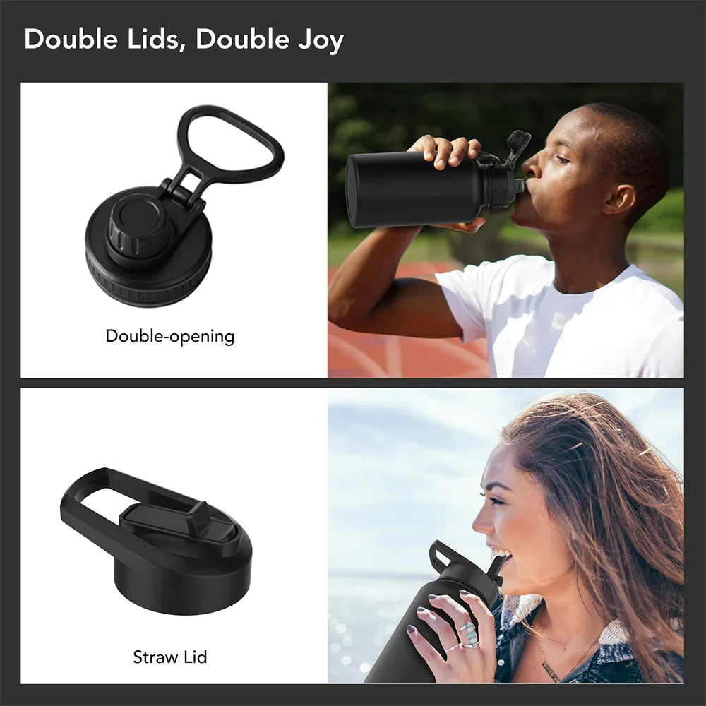 900ML Stainless Steel Thermal Mug with Handle Large Capacity Insulated Cup Office and Home Tumbler Outdoor Sports Water Bottle - Clikcy