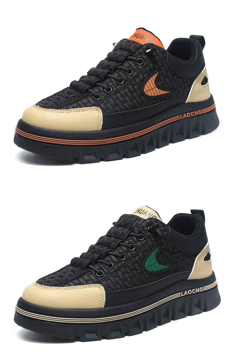 Spring and Autumn paragraph Men Chunky Sneakers Fashion Non-slip  Men's Sneakers comfortable Casual Board Shoe