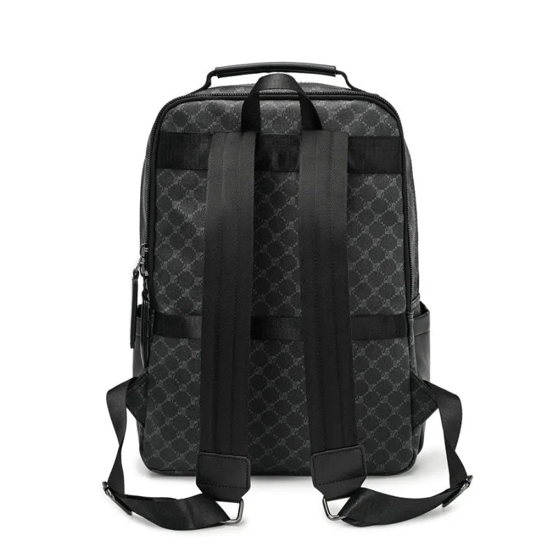 Fashion Business Men Backpack Luxury Double Layer Men's Backpacks Floral Plaid Laptop Backpack Male Schoolbag Travel Back Bag - Clikcy