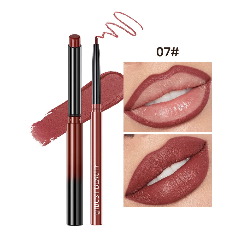 2023 New Matte Nude Lipstick Pen Long Lasting Lipliner Lip Pencil Waterproof Lip Liner Contour Sexy Red Lip Makeup Set For Women