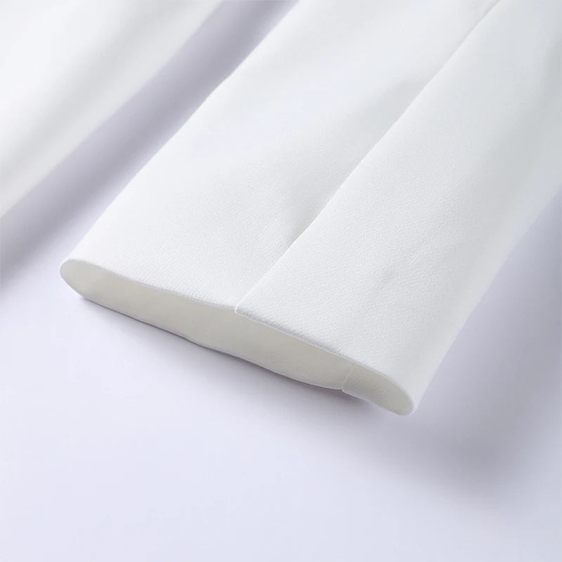 Casual Single Breasted Loose O-neck Blazer Coat Elegant Solid Skirt Set for Women High Waist Skirts Female 2025 Spring Outfit - Clikcy