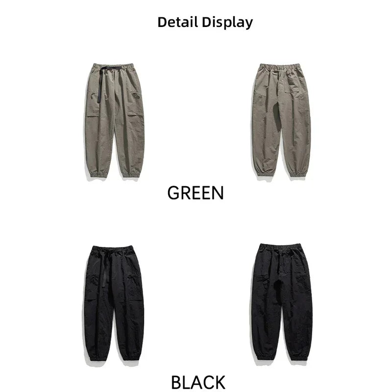 TFETTERS Autumn Men Cargo Pants 2025 Multi Pocket Waterproof Solid Color Casual Pants 100% Nylon Outdoors Tourism Men Clothes - Clikcy