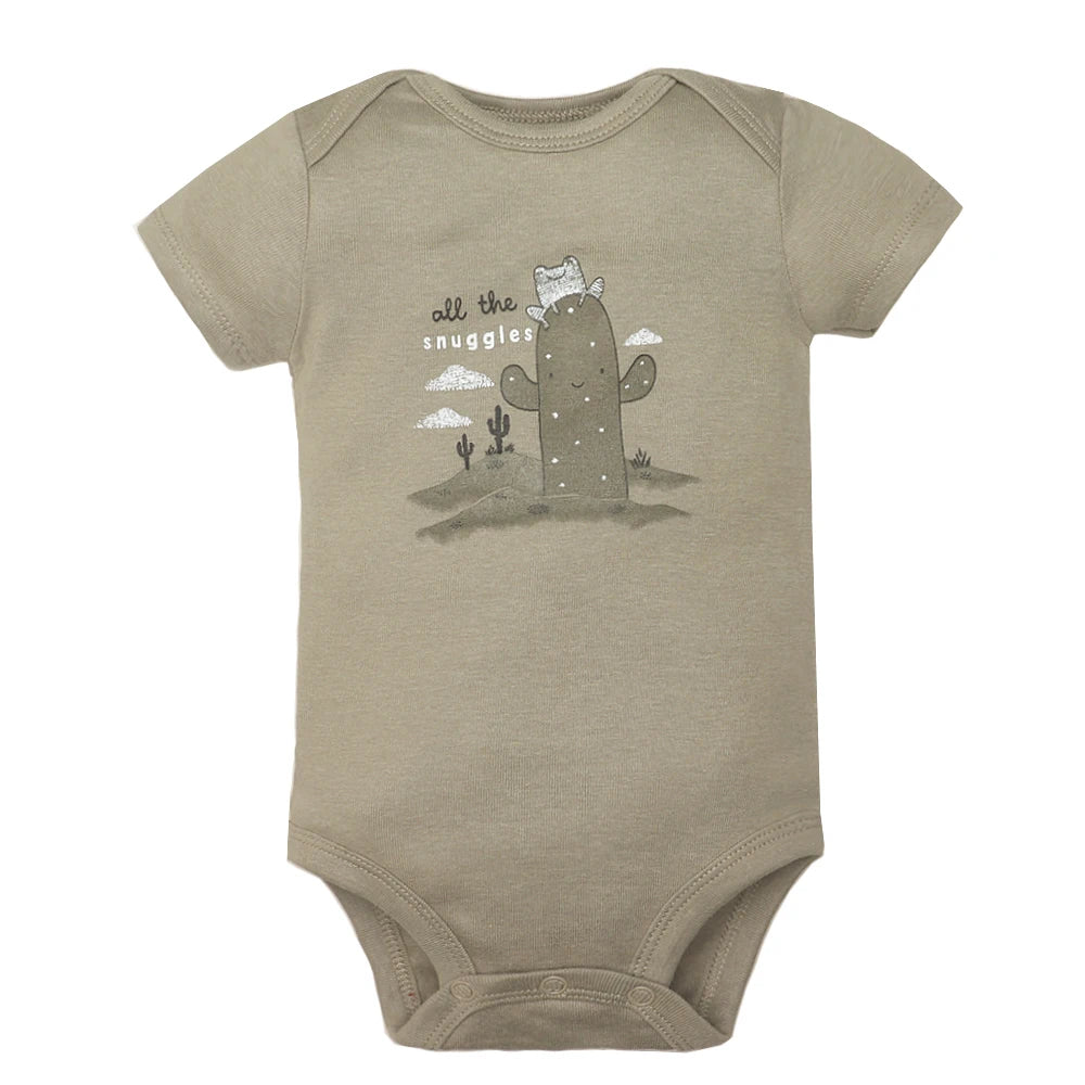 5PCS/Lot Baby Boys Girls Bodysuits 100% Cotton Short Sleeves Kids Clothes 6-24 Month Newborn Baby Clothing bebe Jumpsuit - Clikcy