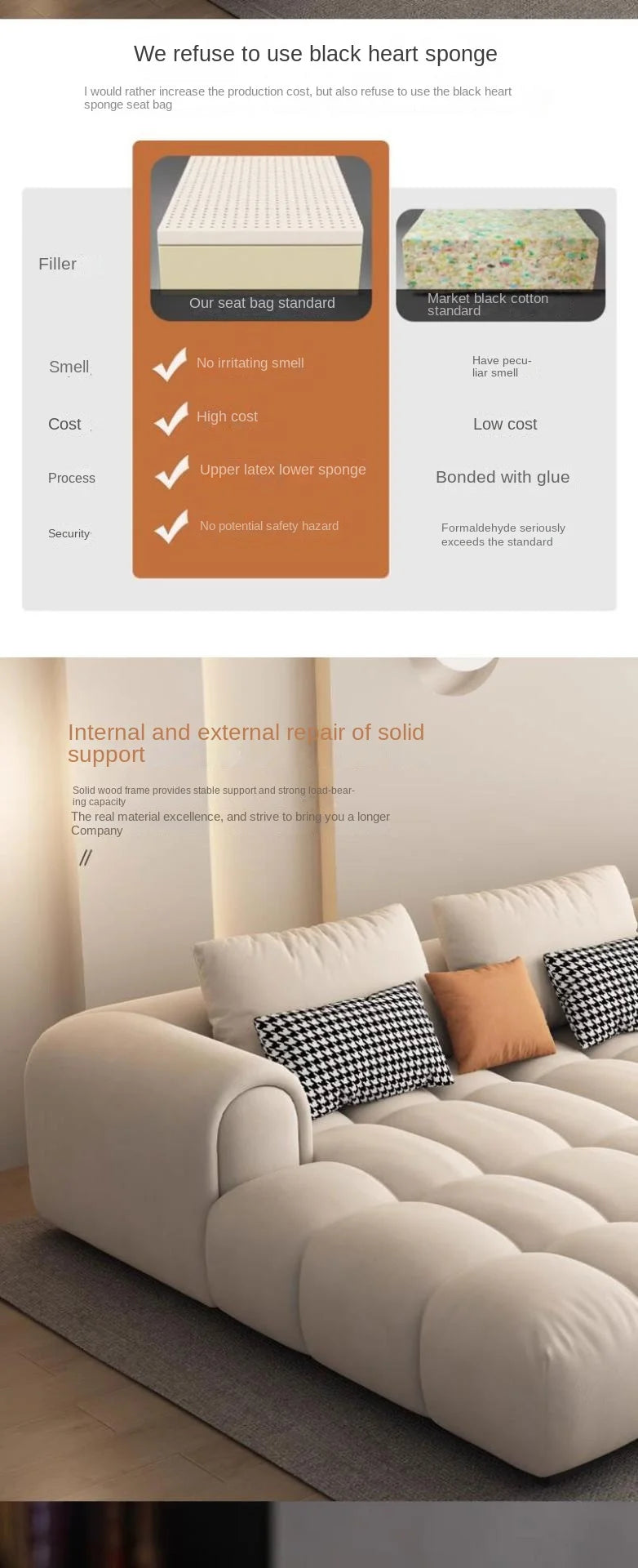 Large Filler Beige Sofas Wood Design Reclining Designer Luxury Couch Lounges Modular Nordic Divano Soggiorno Unique Furniture - Clikcy