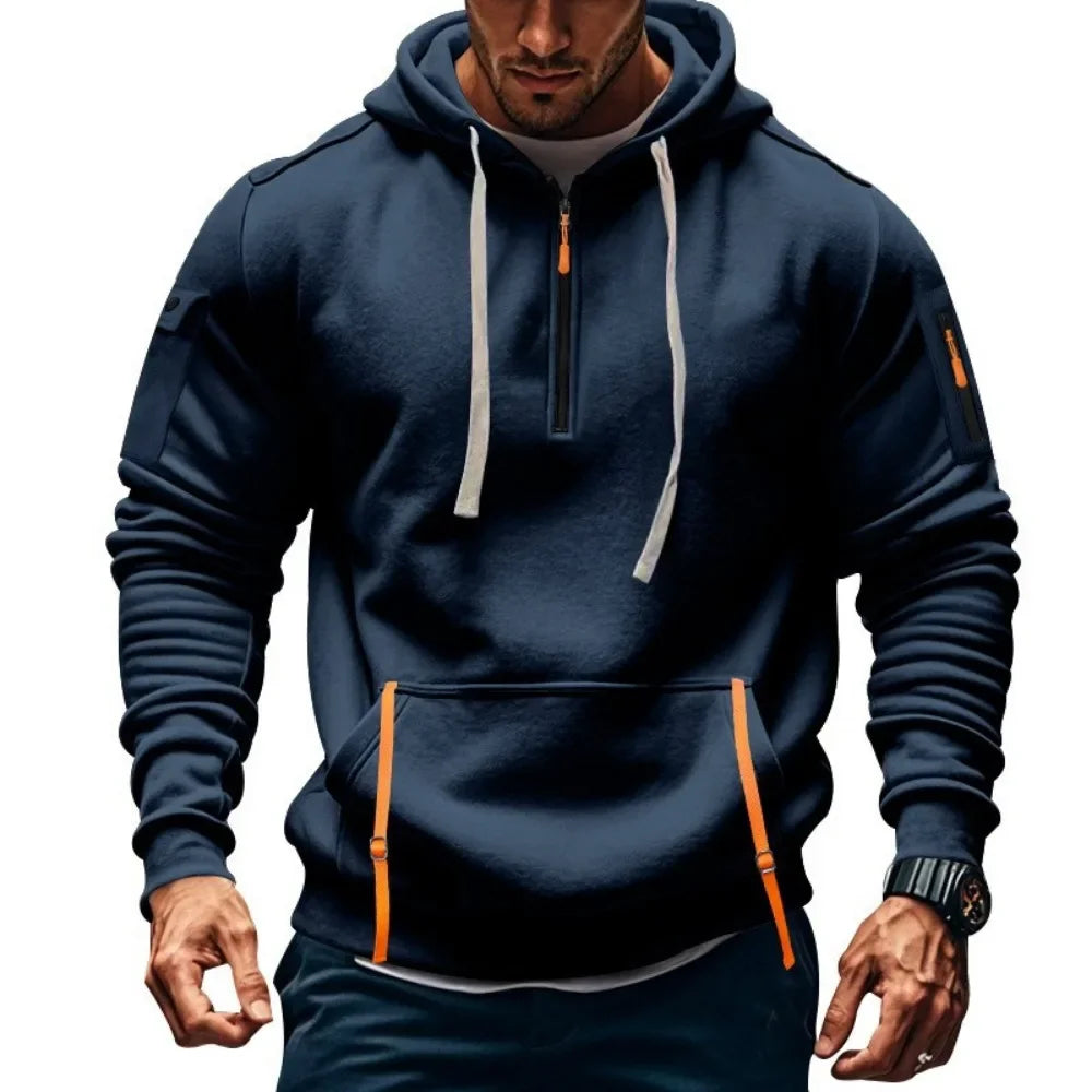 New Trendy Drop Shoulder Hooded Sweatshirt Men's Pullover Fashion Sweatshirt Casual Hoodie Jacket S-XXXL - Clikcy