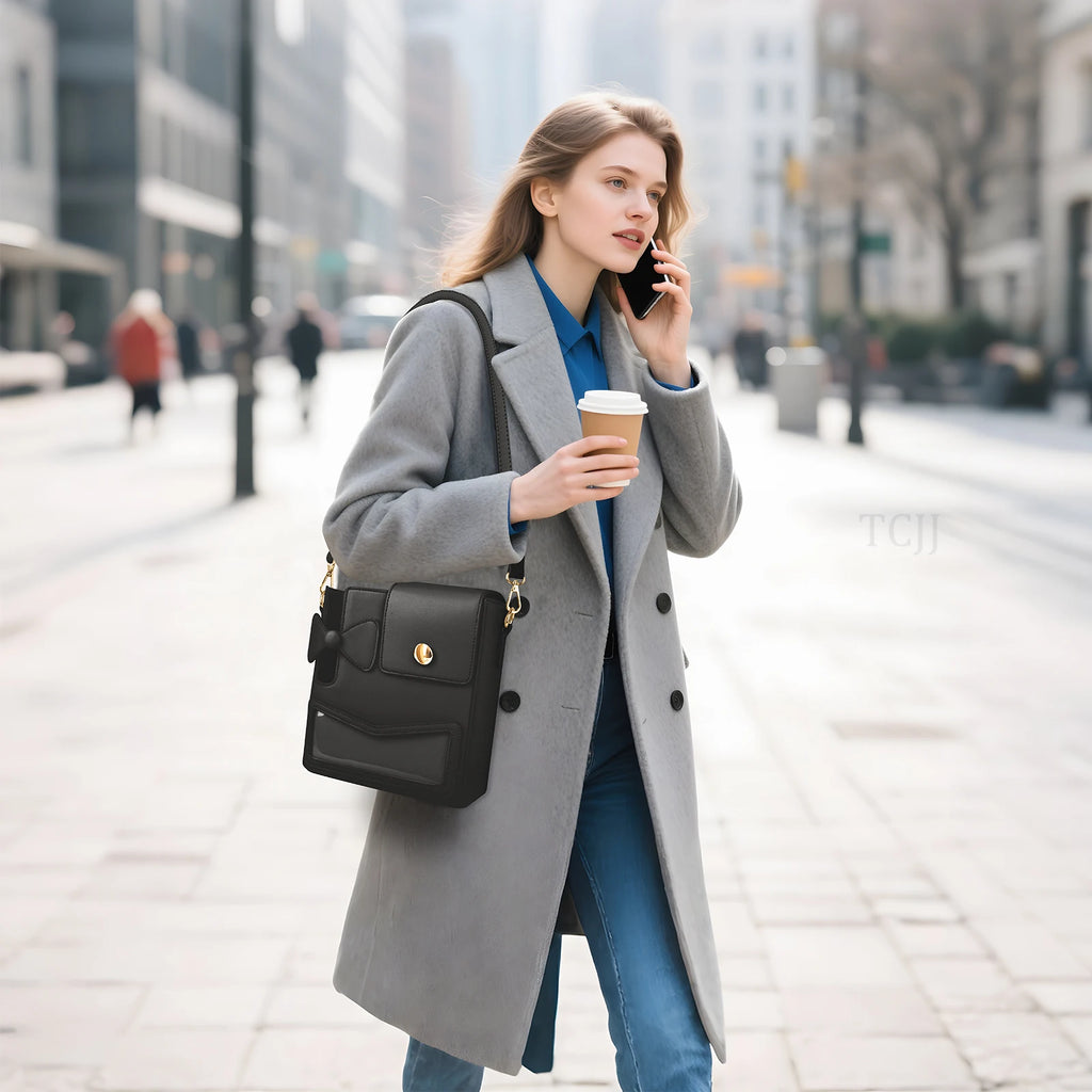 Outdoor Water Bottle Crossbody Bag With Pocket for Stanley Cup 40 oz Tumbler Leather Water Cup Holder With Strap for Women Gifts - Clikcy