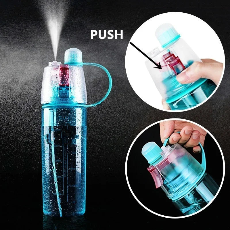 600ml New Creative Spray Water Bottle Portable Atomizing Bottles Outdoor Sports Gym Drinking Drinkware Bottles  Water Gourds - Clikcy