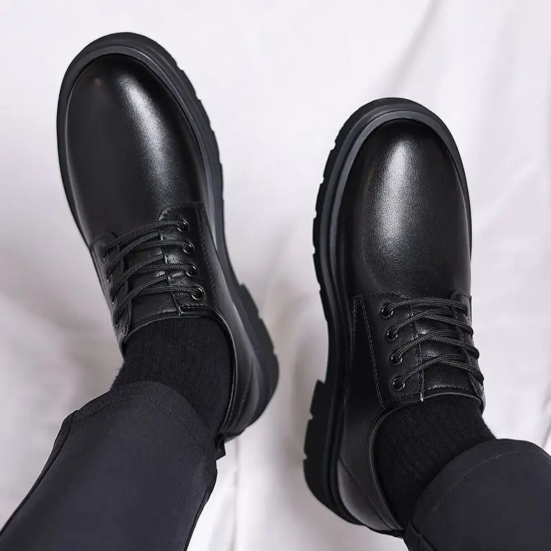 Leather Casual Round Toe Social Shoe Male Black Men's Formal Shoes Business Cheap Clearance Liquidation Clothing 2024 Trend 39