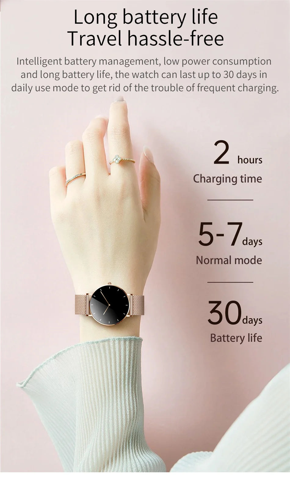 LIGE Ultra Thin Smart Watch Women AMOLED 360*360HD Screen Fashion Ladies Smartbracelet Call Reminder Men Waterproof Smartwatches - Clikcy