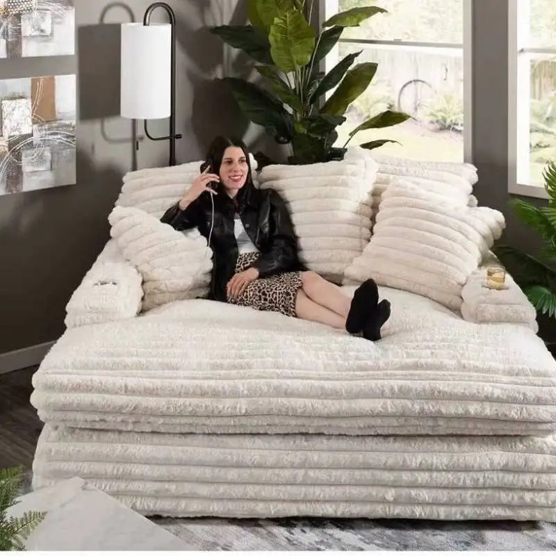 Gray European Living Room Sofas Filler Design Modern Luxury Compressed Sofas Lounges Recliner Couch Wohnzimmer Home Furniture - Clikcy