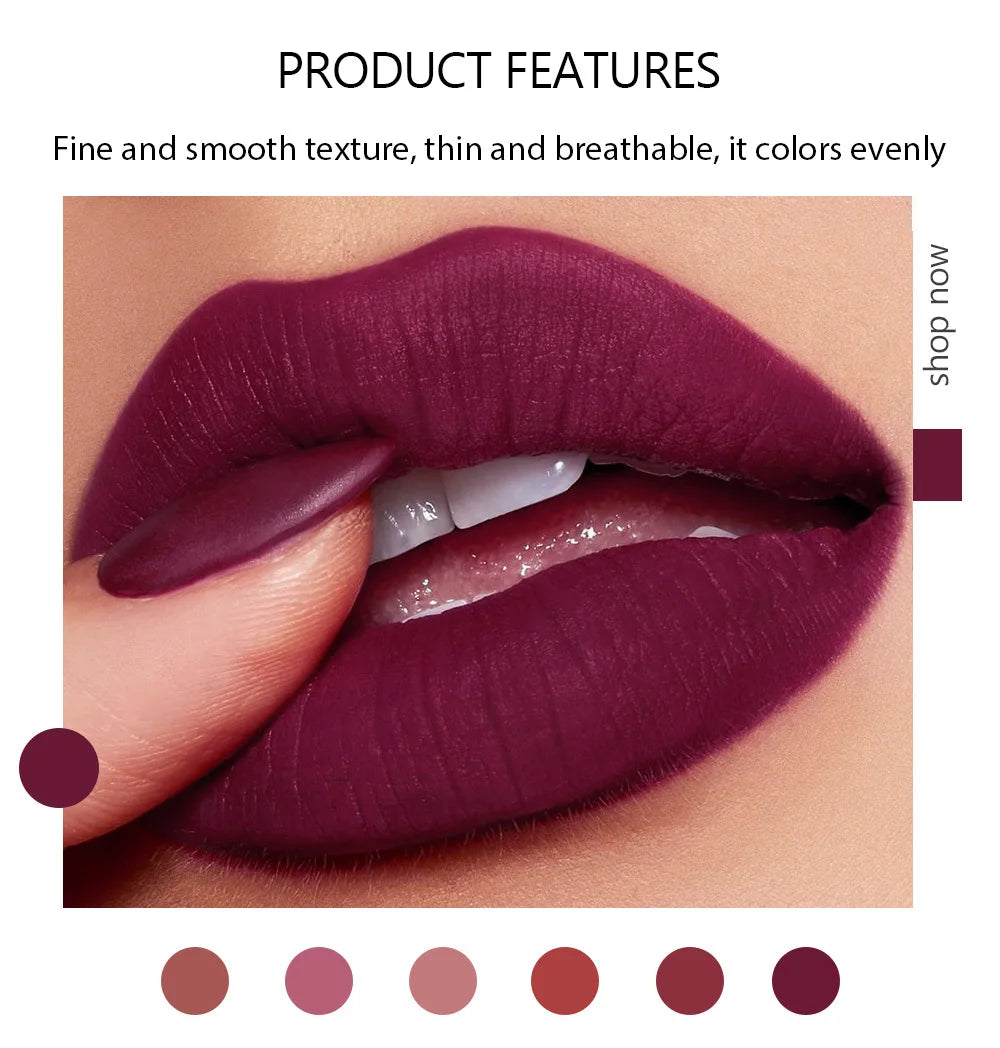 Nude Matte Lipstick Velvet Lipsticks Waterproof Long Lasting Non-stick Cup Lip Stick Not Fading Sexy Red Pink Makeup Cosmetics - Clikcy