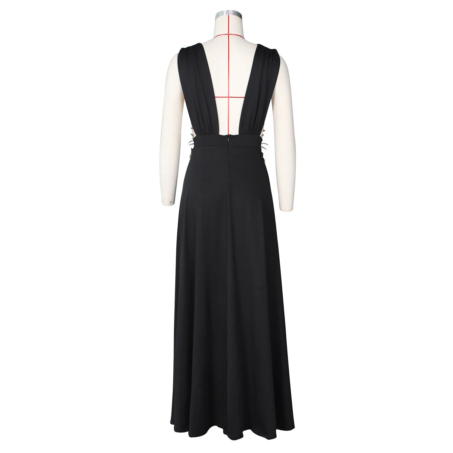 Sexy Deep V Neck High Split Evening Cocktail Maxi Dress Women Backless Embroidery Beading Long Formal Wedding Party Dress - Clikcy