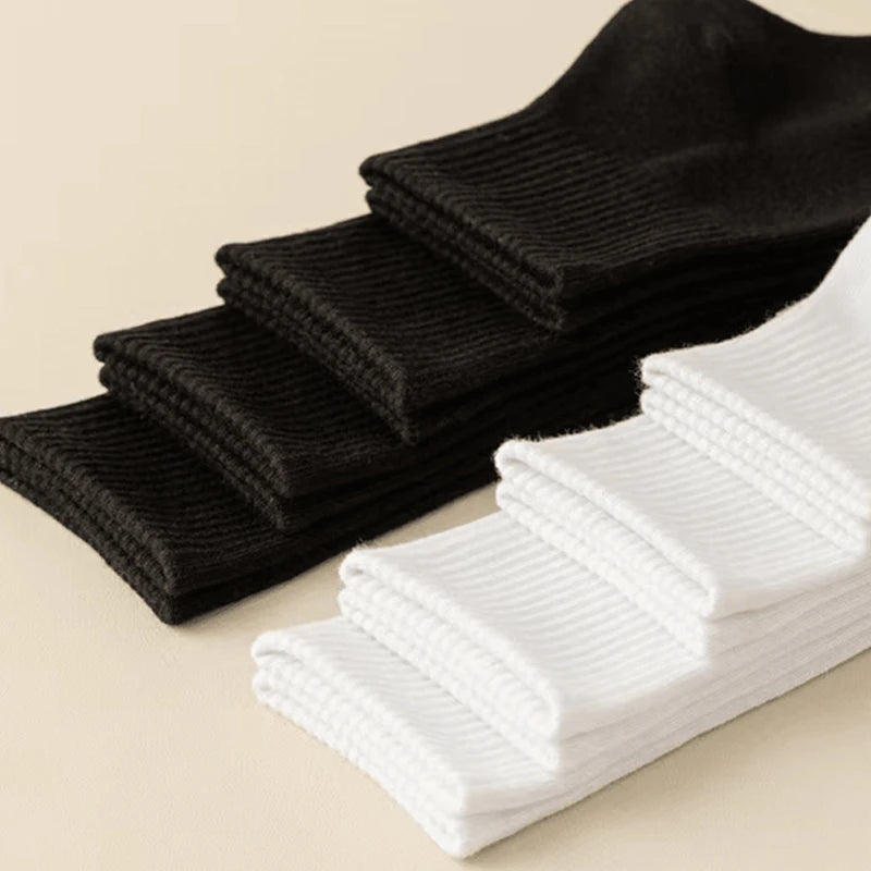 5Pairs Brand Men Cotton New Style White Socks Men Soft Breathable Sports Long socks Summer Winter for Male Socks Plus Size - Clikcy