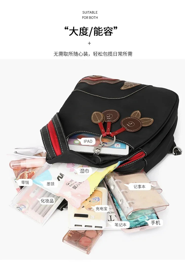 Casual Solid Nylon Designer Style Backpacks for Women 2025 High Quality Simple Versatile Commute Hot Trendy Sweet School Bags - Clikcy