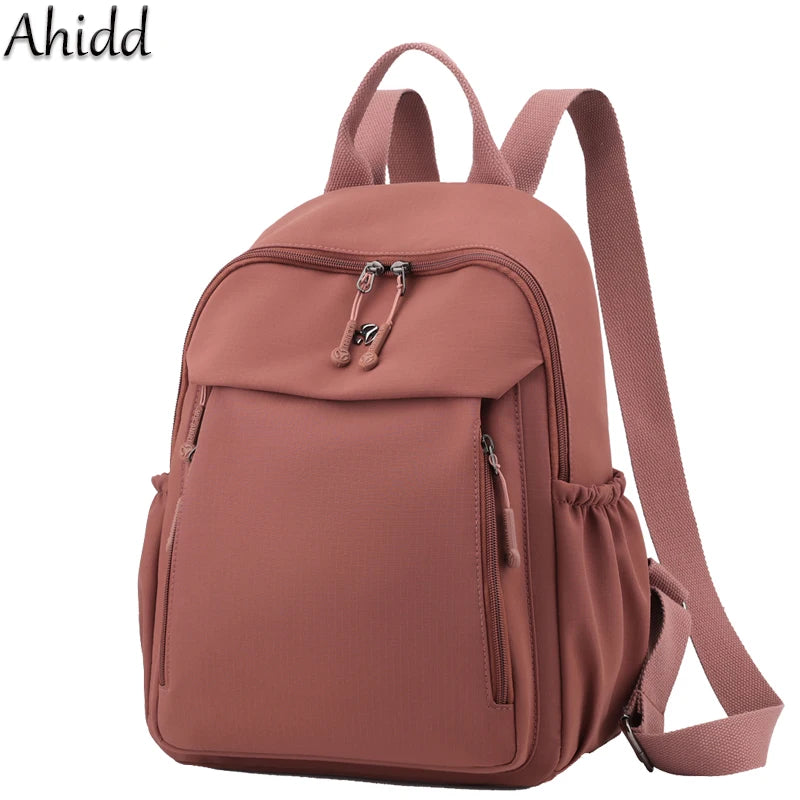 Casual Backpack Women Waterproof Nylon Back Pack Large Capacity Student Daypack Simple Schoolbag for Girls Ladies Travel Bags - Clikcy