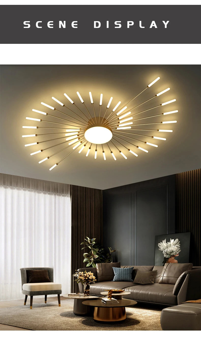 Modern Creativity Fireworks Led Ceiling Lights Living Dining Room Ceiling Chandeliers Lighting Bedroom Luster Lamps Luminaire - Clikcy