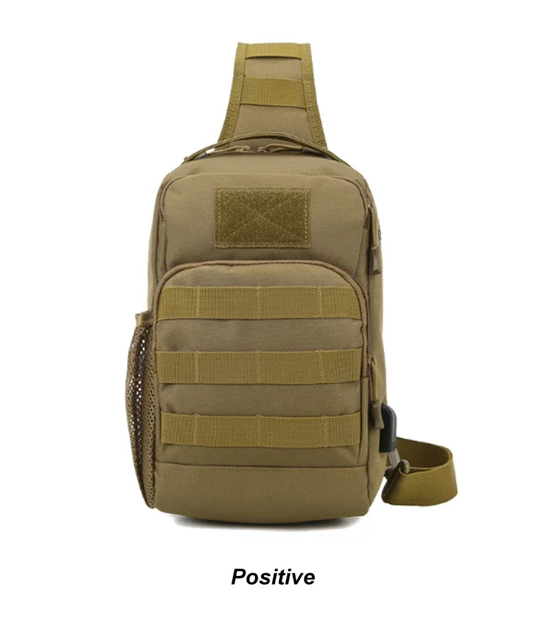 Tactical Shoulder Bag Molle Shoulder Backpacks Sling Daypack Backpack with USB Charging Port Chest Fishing Camping Fanny Pack - Clikcy