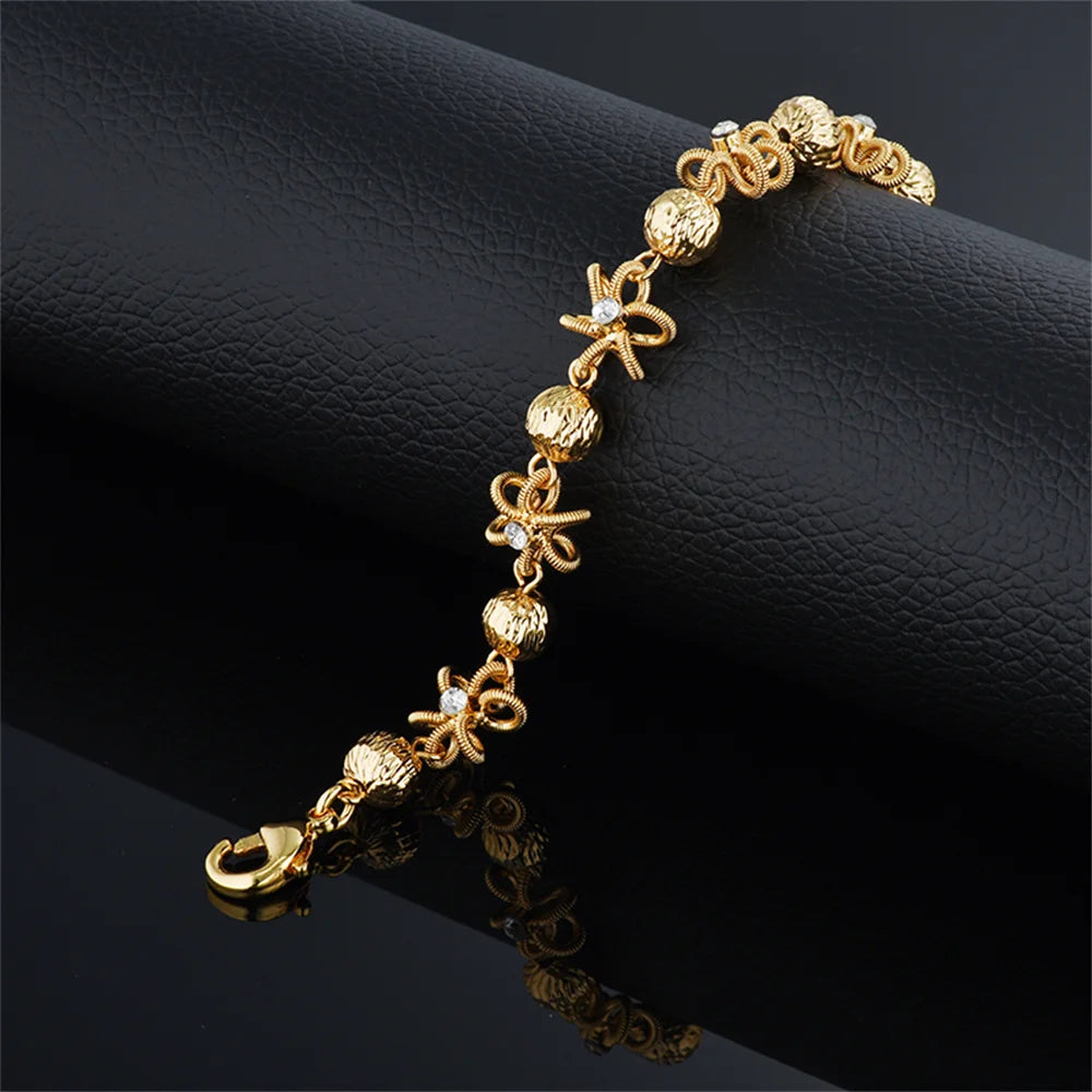 Luxury New Trendy Gold Color AAA Zircon Rhinestone Bracelet Chain Charm Valentine's Day Jewelry Gifts For Women Lovers - Clikcy
