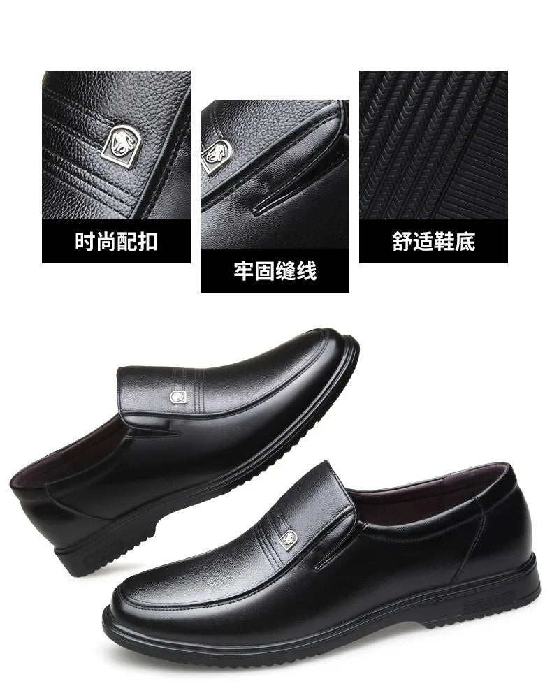 Handmade Genuine Leather Shoes Men Loafers Business Casual Shoes Classic Soft Leather Hombre Breathable Flat Shoes - Clikcy