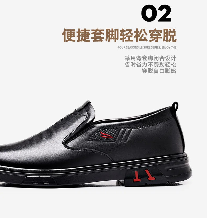 Men's Cow Leather Shoes Genuine Leather Handmade Business shoes Round Toe Casual Loafers Comfortable Man footwear Zapatos Homme