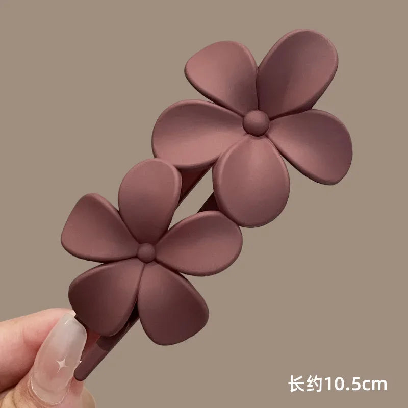 New Hair Clips Accessories Elegant Fashion Frosted Butterfly Flower Barrettes Women Simplicity Hairpins Simple Duckbill Headwear - Clikcy