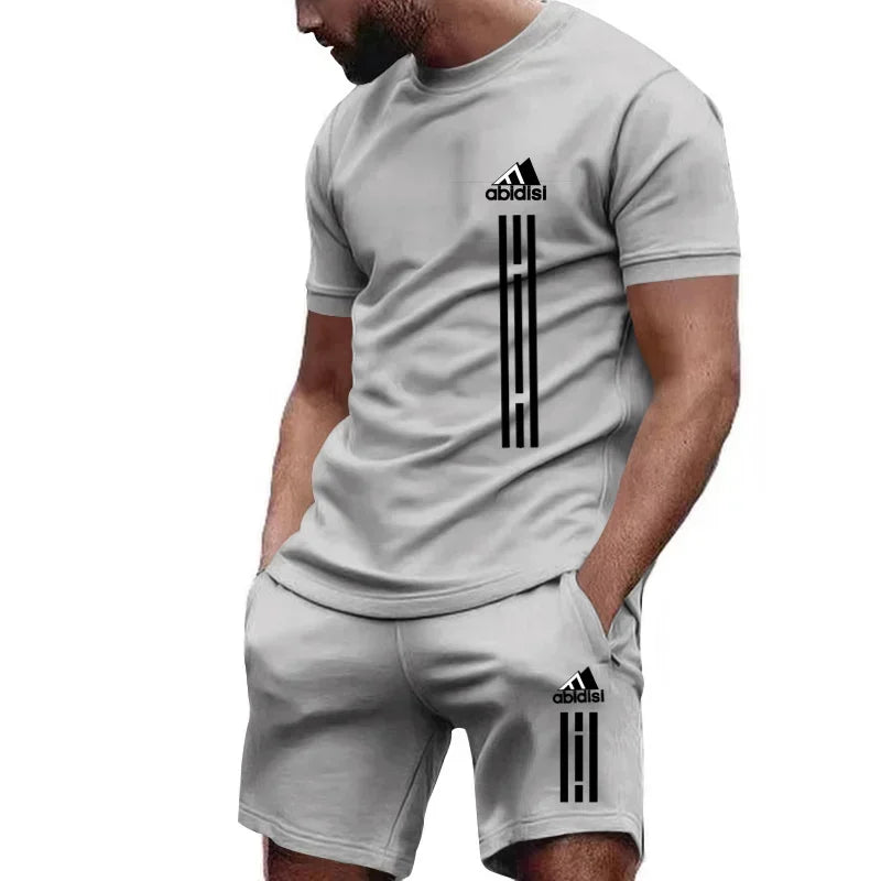 Summer Men's Sets Fashion Tracksuit Men Short Sleeve T Shirts+Sport Shorts Suit Men Casual Men Clothing Mens Joggers Sets M-3XL - Clikcy