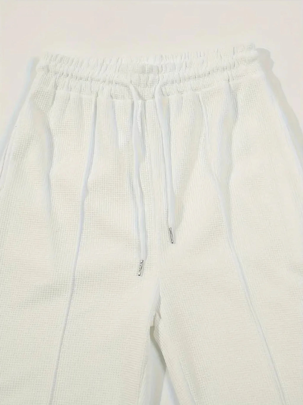 Mens Stylish Waffle Pants - Casual Sports, Slim Fit with Adjustable Drawstring, Secure Pockets for All Seasons - Perfect Outdoor - Clikcy