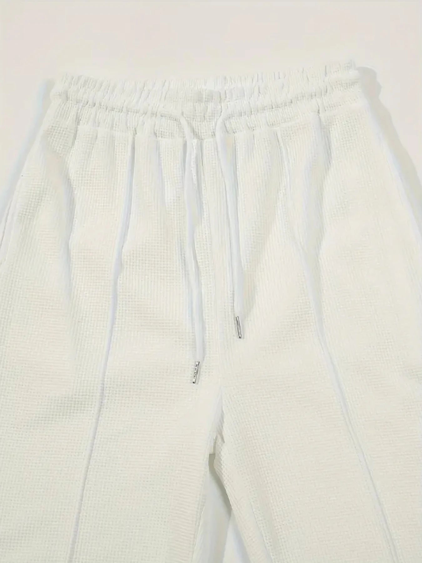 Mens Stylish Waffle Pants - Casual Sports, Slim Fit with Adjustable Drawstring, Secure Pockets for All Seasons - Perfect Outdoor - Clikcy