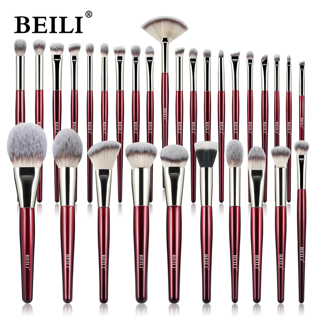BEILI Professional Makeup Brushes 9/15/30Pcs for Foundation Contour Eyeshadow Blending Synthetic Hair Cosmetics Brush Set - Clikcy
