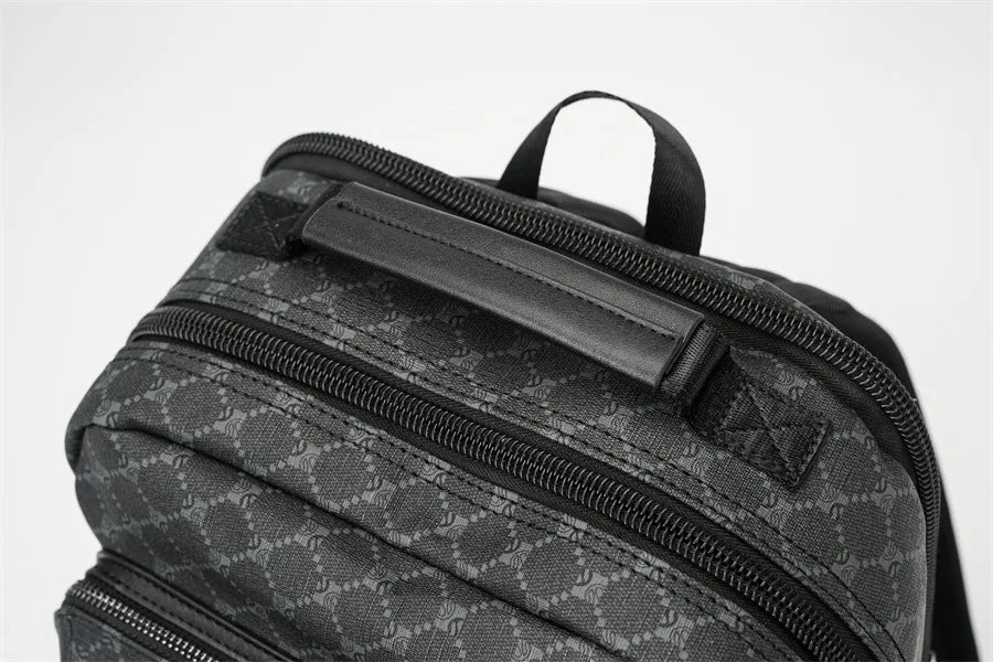 Fashion Business Men Backpack Luxury Double Layer Men's Backpacks Floral Plaid Laptop Backpack Male Schoolbag Travel Back Bag - Clikcy