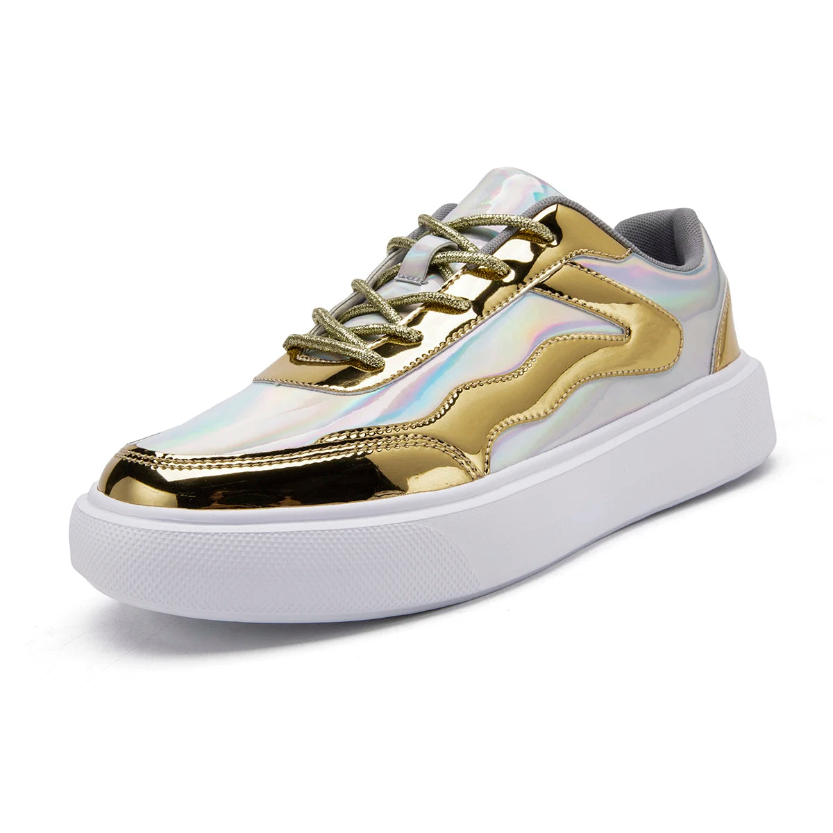 Outdoor Men's Sneakers Comfortable Leather Men's Platform Shoes Casual Lace-up Vulcanized Shoes Black White Walking Shoes - Clikcy