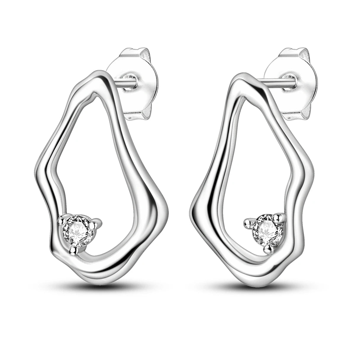 Original 925 Sterling Silver Women Hoop Earrings High Quality Shine Zircon U Shaped Classic Style Earring For Women Jewelry Gift