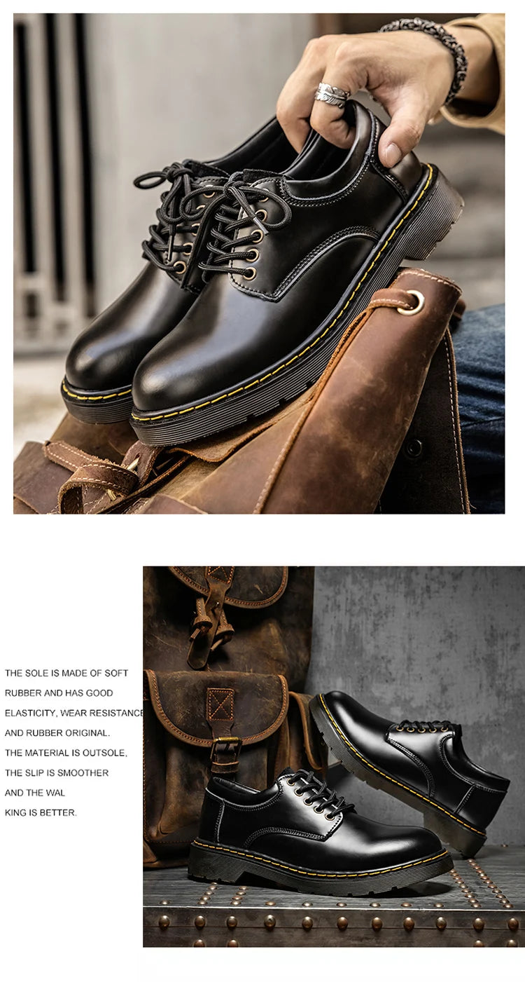 Autumn Classic Luxury Leather Shoes Men Casual Business Oxford Shoes Men Tooling Shoes Men Designer Black Formal Shoes For Men