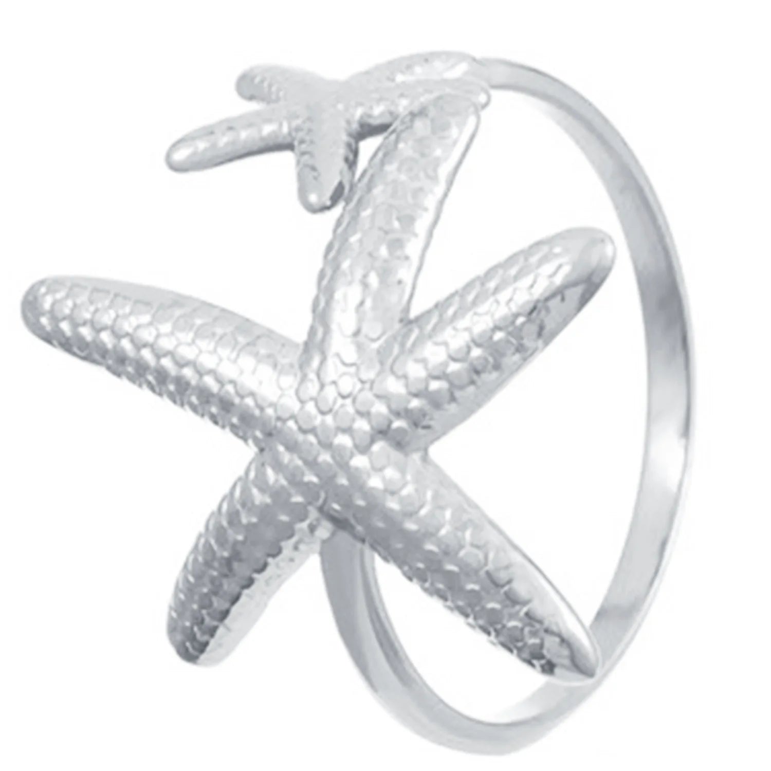 MHS.SUN Ocean Style Stainless Steel Starfish Shell Rings For Women Girl Vintage Gold Plated Open Ring Summer Beach Jewelry