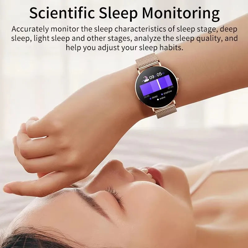 LIGE Ultra Thin Smart Watch Women AMOLED 360*360HD Screen Fashion Ladies Smartbracelet Call Reminder Men Waterproof Smartwatches - Clikcy