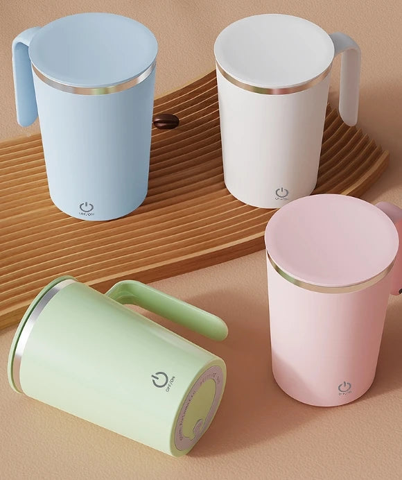 1pcs Automatic Self Stirring Magnetic Mug Stainless Steel Temperature Difference Coffee Mixing Cup Blender Mixer Thermal Cup