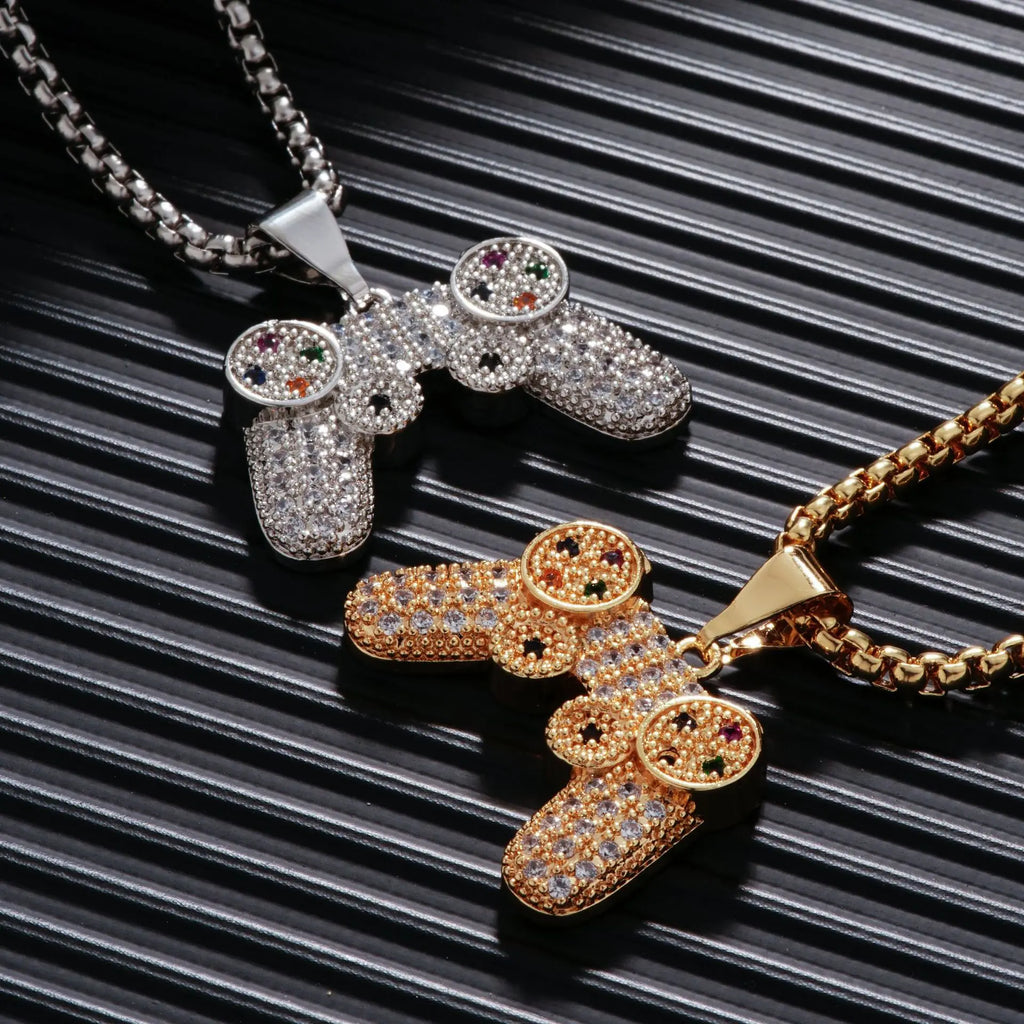 RAKOL Trendy Gamepad Lightning Stainless Steel Necklaces For Women Men Gold Color Metal Necklace Party Everyday Jewelry - Clikcy
