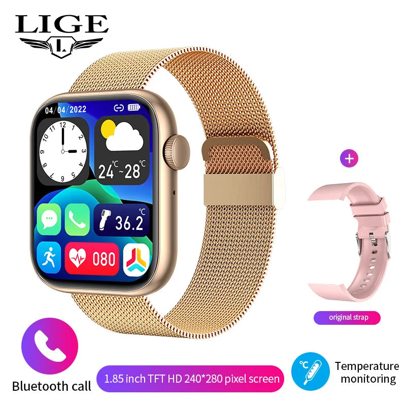 LIGE New Smart Watch 2025 Wireless Charging Smartwatch Bluetooth Calls Men Women Smartwatches Fitness Bracelet Custom Watch Face - Clikcy