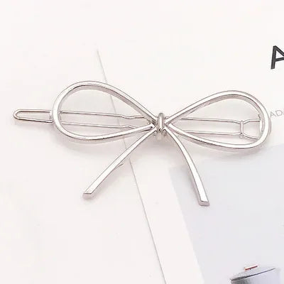 20240Fashion Woman Hair Accessories Triangle Hair Clip Pin Metal Geometric Alloy Moon Circle Hairgrip Barrette Girls Headwear