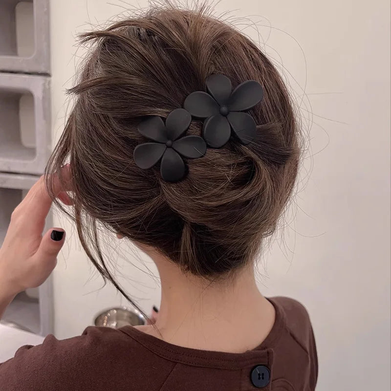 New Hair Clips Accessories Elegant Fashion Frosted Butterfly Flower Barrettes Women Simplicity Hairpins Simple Duckbill Headwear - Clikcy