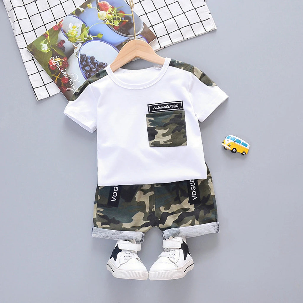 Summer Children Clothes Baby Girls Clothes Sets T-shirt Tops+Short Pants 2Pcs/Suit Toddler Boy Clothes Suit Infant Clothing Sets - Clikcy