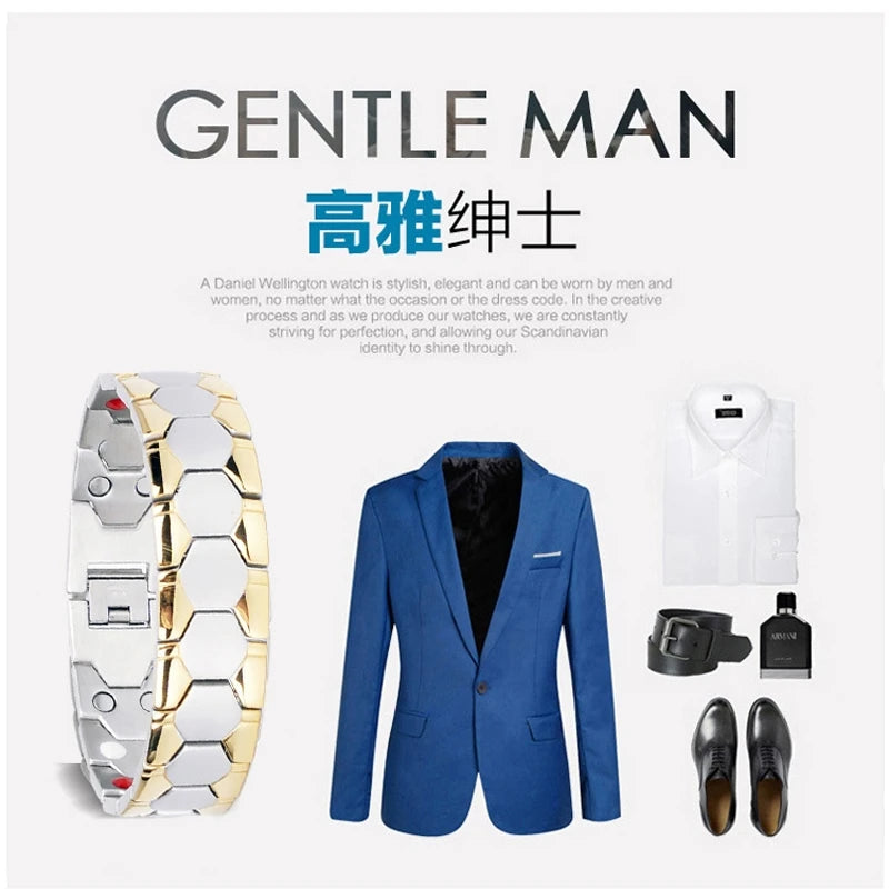 Charm bracelet Health Energy Bangle Arthritis Twisted Magnetic Exquisite Bracelet Male Gift Power Therapy Magnets Men Bracelet - Clikcy