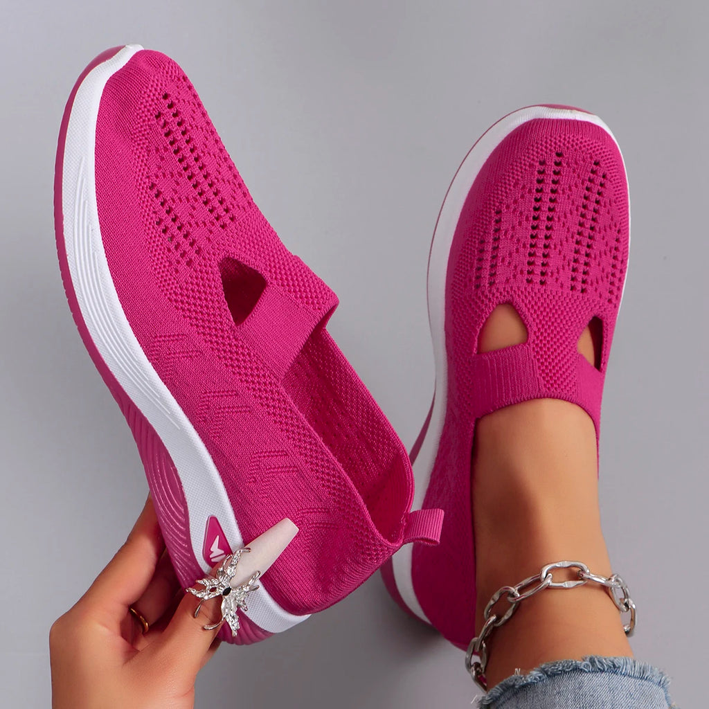 Spring new women's sports shoes, fashionable, breathable, lightweight, non-slip, wear-resistant, casual sports shoes, flat shoes - Clikcy