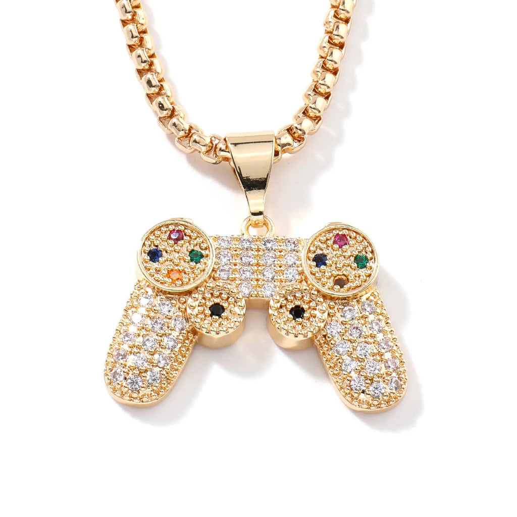 RAKOL Trendy Gamepad Lightning Stainless Steel Necklaces For Women Men Gold Color Metal Necklace Party Everyday Jewelry - Clikcy