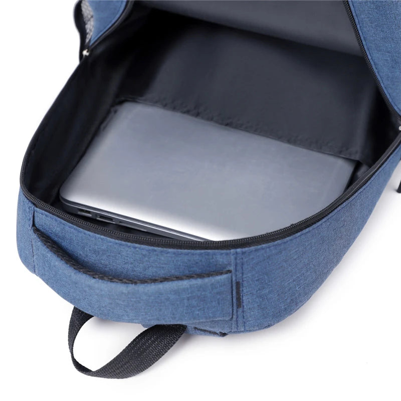 Ins Korean Version of Solid Color Simple Fashion Backpack Men's New Male and Female Leisure Middle School Backpack Tide - Clikcy